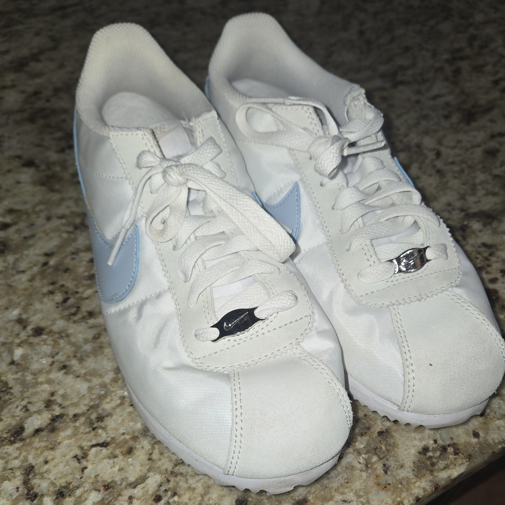 White and Blue Sneakers